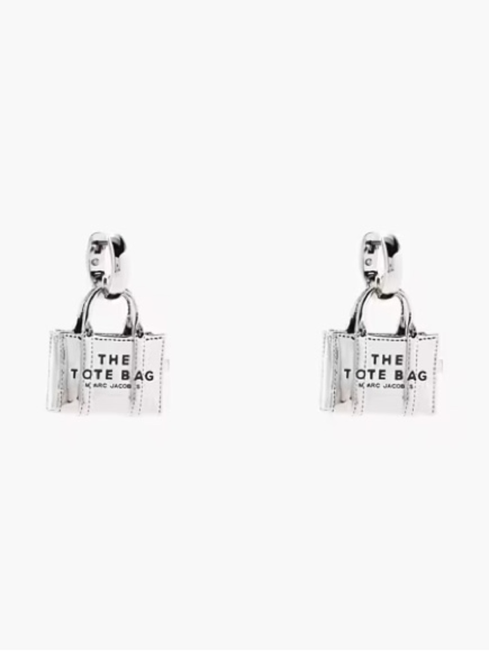 Marc Jacobs Mini Tote Bag Charm Earrings in Silver